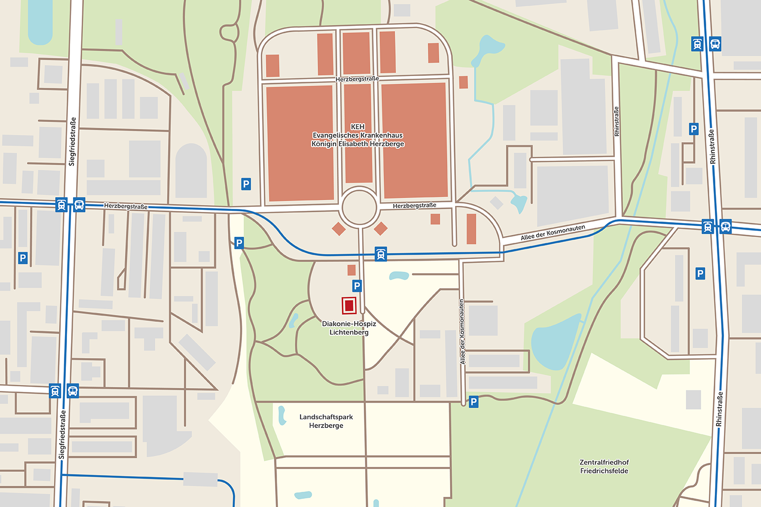 Übersichtskarte Diakonie-Hospiz Lichtenberg